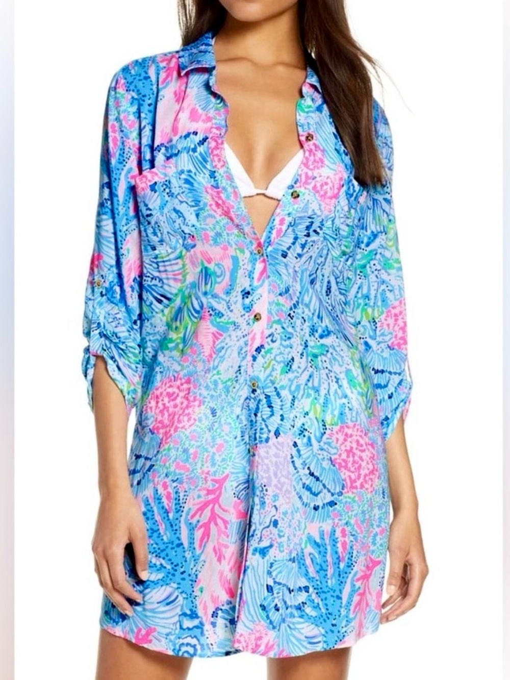 Lilly Pulitzer shirt dress button up, XL, like new
